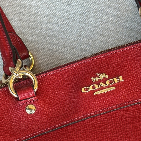 EUC Auth Coach Mini Brooke Carryall-Multi Wear Strap-Red Leather/Gold Toned - Picture 4 of 17